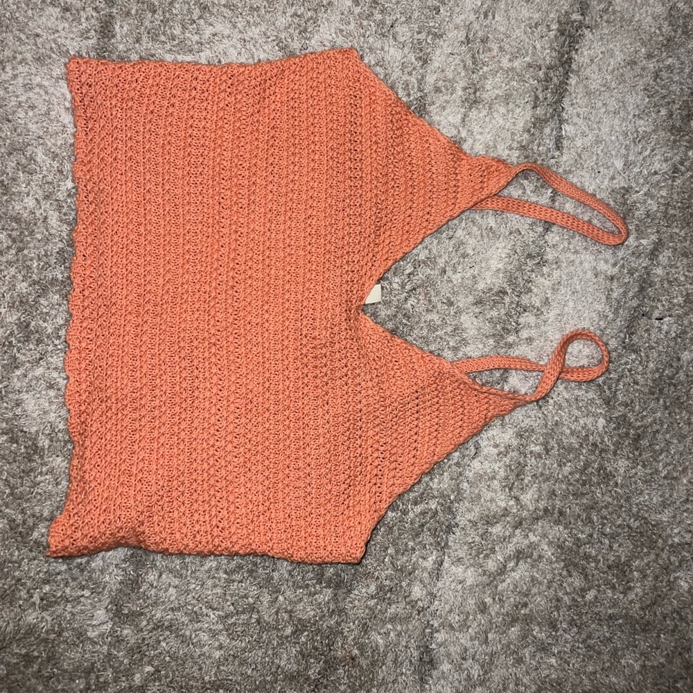 Orange crochet tank top